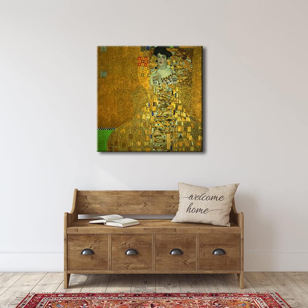 Portrait of Adele Bloch-Bauer I,1907 by Gustav Klimt Famous Paintings Reproduction Abstract Canvas Prints Artwork for