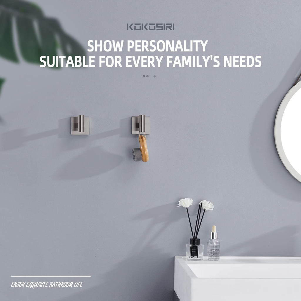 Robe Hook Bathroom Towel Coat Hooks for Bath Kitchen Wall 2 Pack Brushed Nickel Stainless Steel