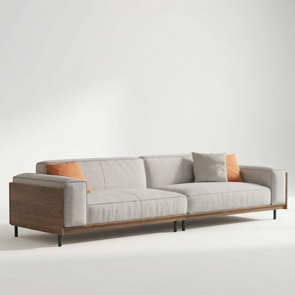111.8" Modular Cloud Sectional Sofa, Mid-Century Modern Couch