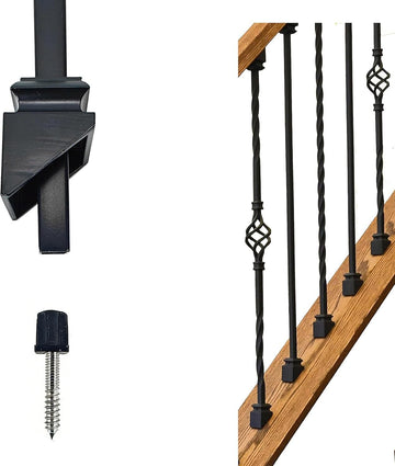 Adjustable Angle Connectors for 1/2" Square Balusters Installation with Screws (50 Connectors 50 Slant Shoes)
