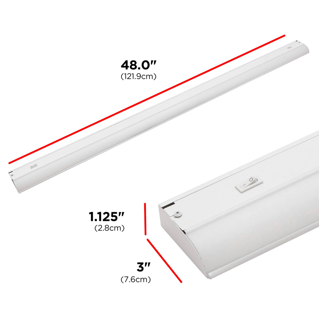48 Inch Hardwired Under Cabinet Light, Dimmable 1585 Lumens