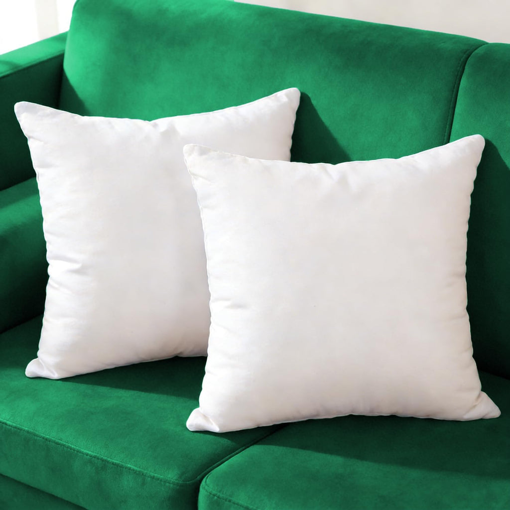 Extra Thick and Full Plump Cotton Fabric Throw Pillow Inserts, Overfilled Cushion Filler, 20 X 20 Inches - Set of 2