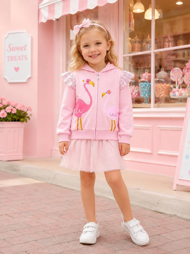Baby Girl Zip-up Jacket Rainbow Unicorn Cotton Hoodie Sweatshirt Toddler Fall Coat Kids Winter Outfits Outerwear