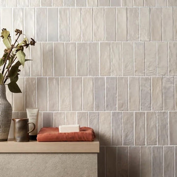 Mallorca Zellige | 2.5"x8" Zellige Ceramic Tile (5.38 Sq. Ft. / Carton) (Cream, Carton)