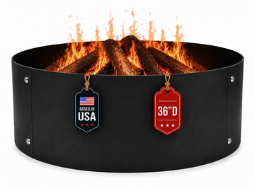 36" No Bottom Fire Ring for Outside Fire Pit - 2MM Carbon Steel