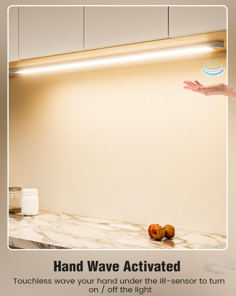36 Inch Under Cabinet Lights with Hand Wave,Plug and Play