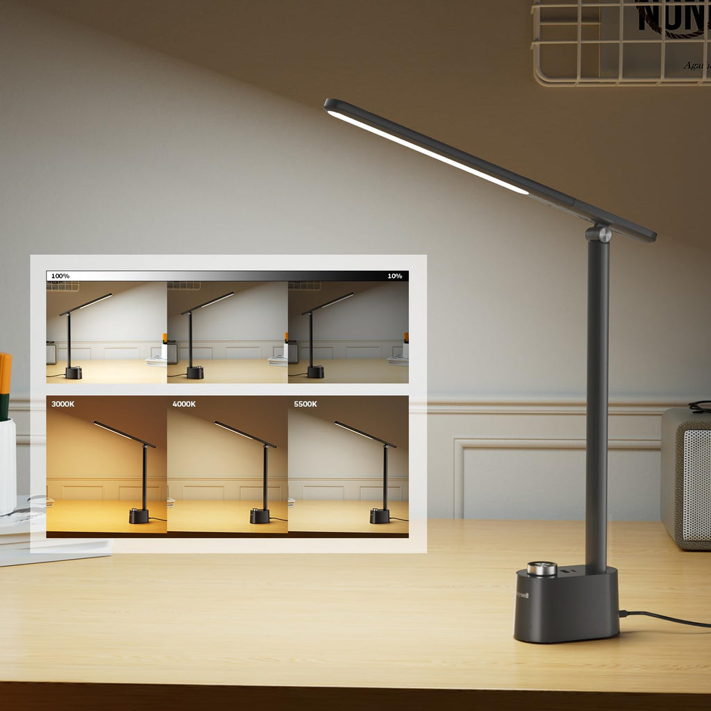 H01 Pro LED Desk Lamp, Foldable Desk Light Eye-Caring