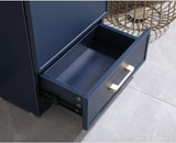 18-Inch Bathroom Vanity with Sink Set – Small Blue Cabinet with Undermount Vessel Sink, One Door and One Drawer with Gold Handles