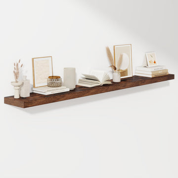 72 Inch Floating Shelves for Wall, Fireplace Mantel Shelf with Invisible Heavy Duty Bracket, 8 Inch Deep Storage