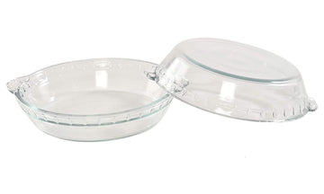 Set of 2 Glass Pie Plates - 7" Baking Dishes with Handles - Durable, Compact, Oven & Freezer Safe Kitchen Accessories