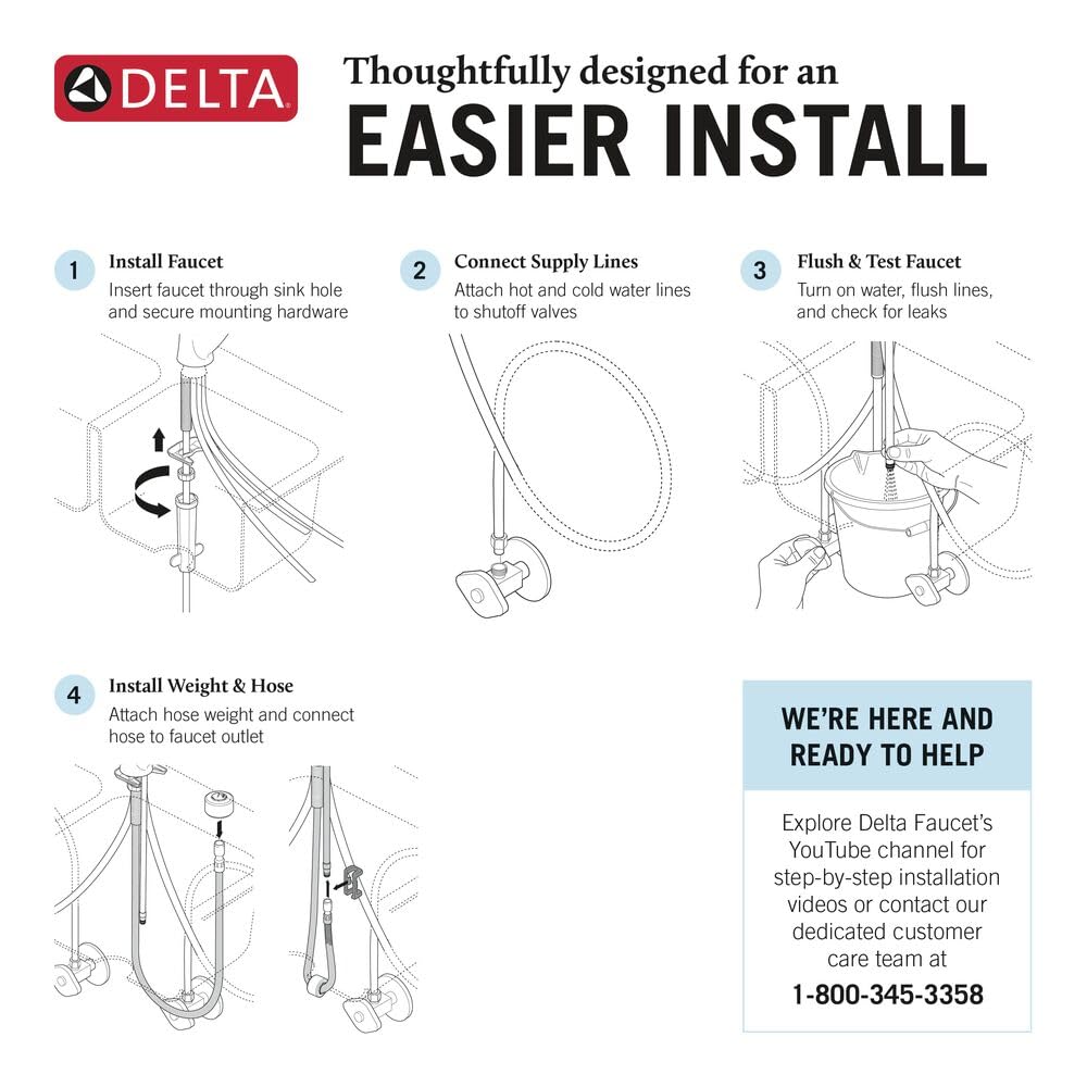 Lenta Brushed Gold Kitchen Faucet with Pull Down Sprayer, Modern Brushed Gold Single Hole Kitchen Sink Faucet, Single