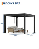 Louvered Pergola 10 ft x10', Outdoor Pergola with Adjustable - Image 2