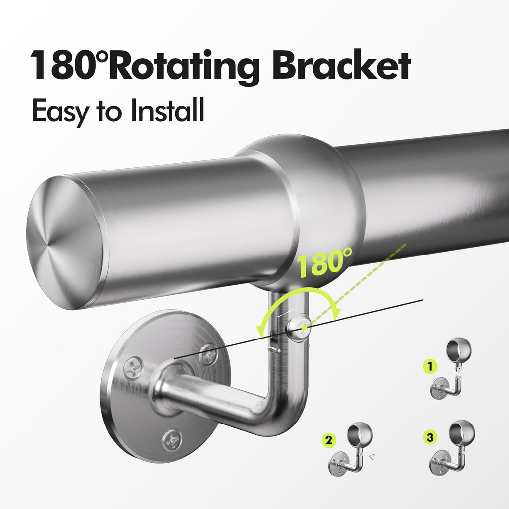 Stair Handrail Kit 2.5FT, Stainless Steel 304 Wall Mount Railing System, 1-11/16 Inch Pipe Secure Grab Hand Rail for