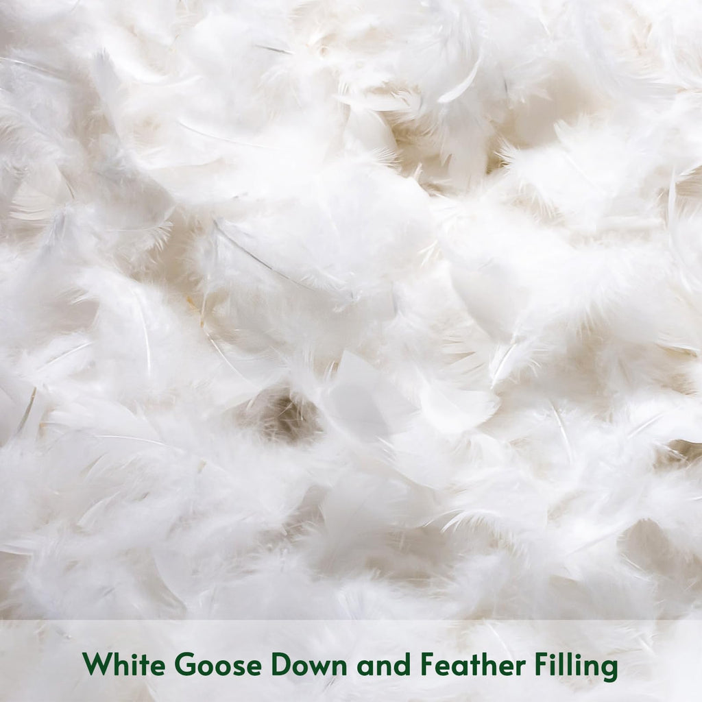 Pack of 1 Down and Feather Throw Pillow Inserts, 18 x 18 Soft Fluffy Square Pillow Inserts with 100% Cotton Cover