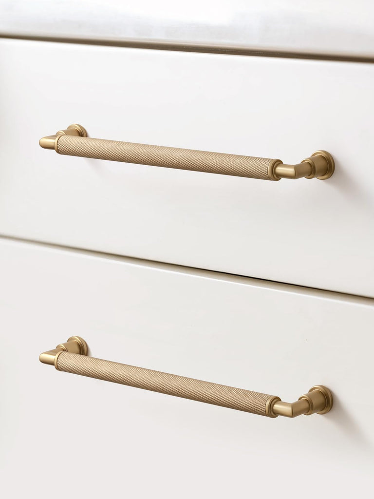5 Pack Champagne Bronze Cabinet Pulls 7-9/16" Hole Center Knurled Drawer Pulls Bathroom Dresser Handles Hardware Bar