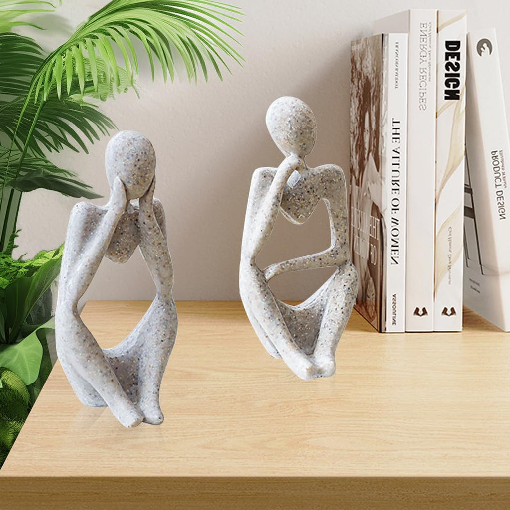 3 Pcs Thinker Sculptures Modern Bookshelf Decor Resin Thinker Statue Home Decor Aesthetic Sculpture Resin Collectible
