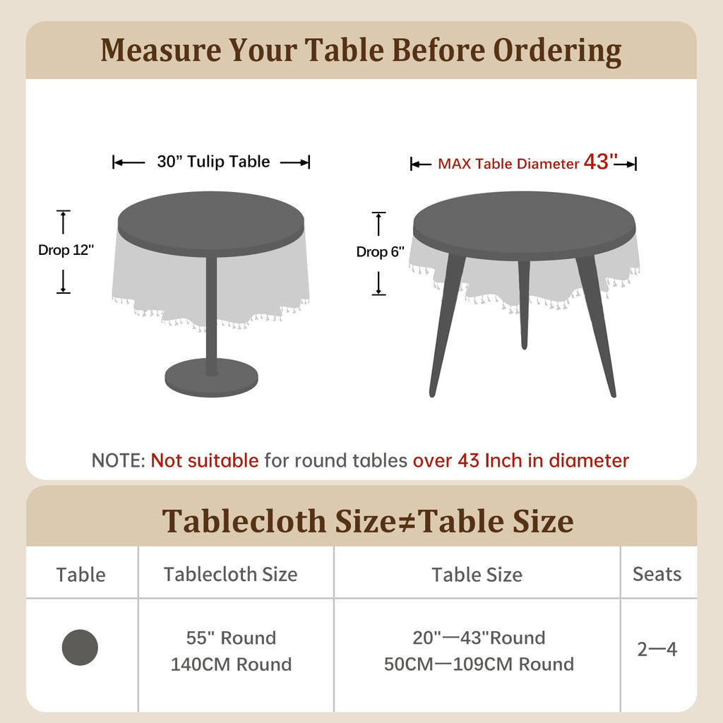 Rustic Tablecloth Cotton Linen Waterproof Tablecloths Burlap Table Cloths Dining, Party, Holiday, Christmas, Buffet