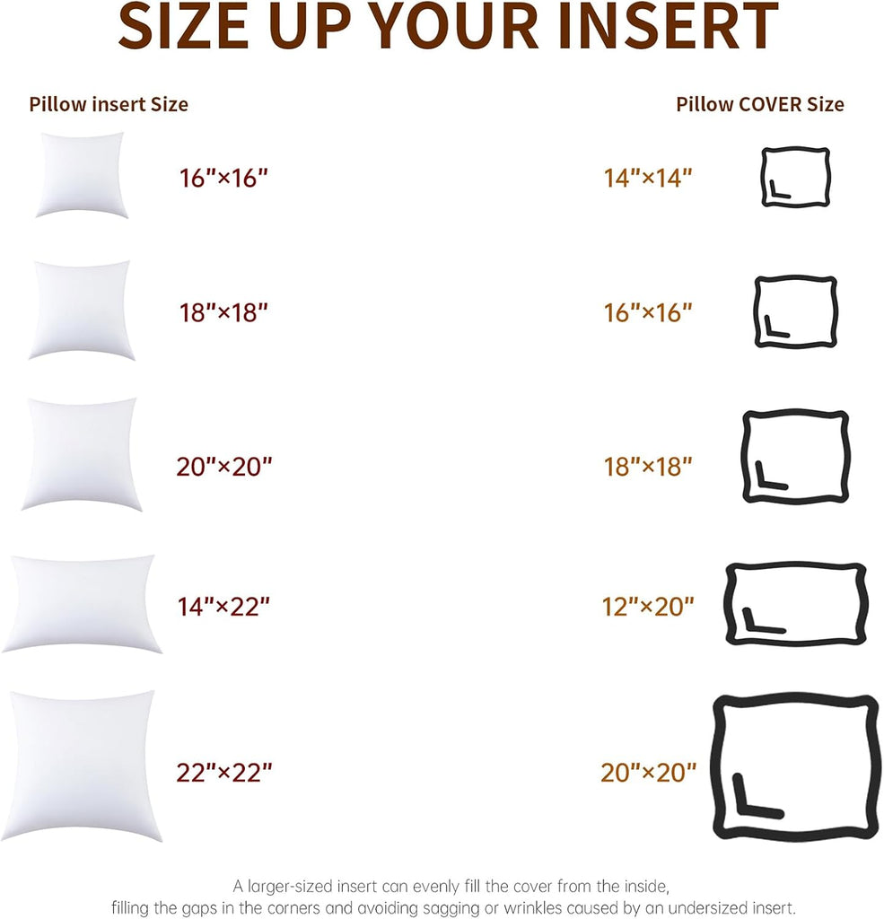 20x20 Throw Pillow Inserts 2-Pack for Sofa, Polyester Fill - Set of 2