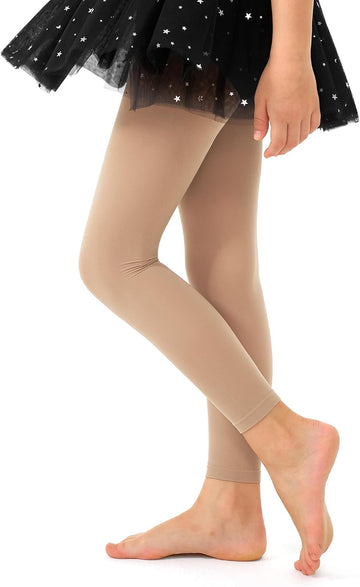 Girls' Footless Ballet Tights for Dance Class Toddler Kids