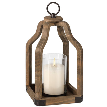 Rustic Wood Lantern Candle Holder for Farmhouse Decor