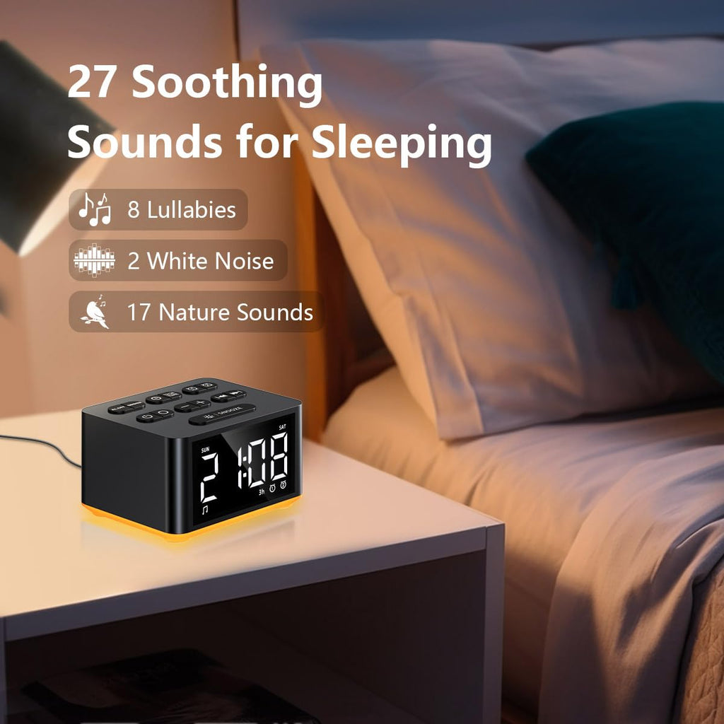 3-in-1 Sound Machine White Noise Machine Dual Alarms 12 Color Night Lights 30 15 Wake Up Sounds 32 Volume for Baby