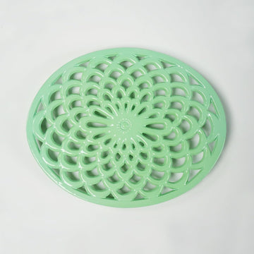 Enameled Cast Iron Oval Trivet Green...