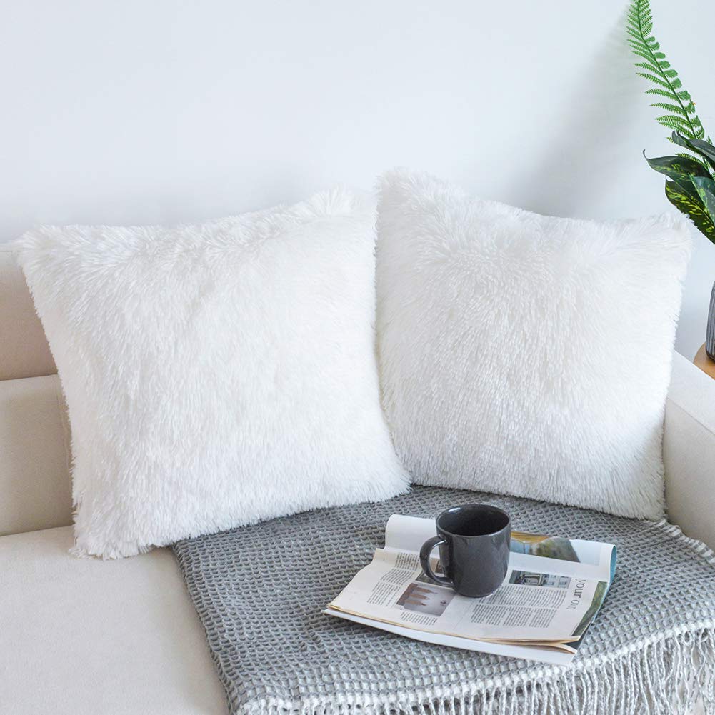 Luxury Soft Faux Fur Fleece Cushion Cover Pillowcase Decorative Throw Pillows Covers, No Pillow Insert, 20" x 20"