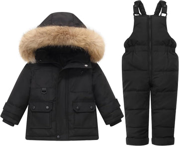 Toddler Snow Suit Winter Coat and Pants Kids Fleece Puffer Snowsuit