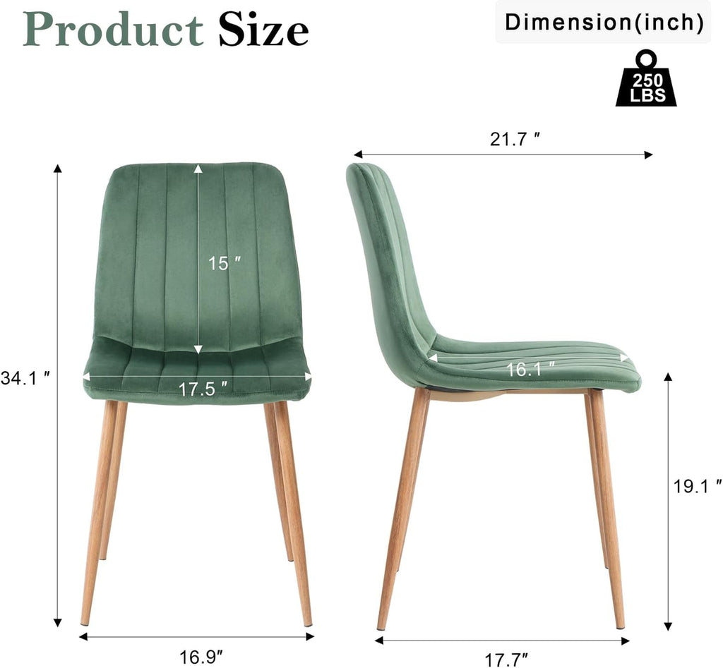 Dining Chairs Set of 4, Modern Kitchen Dining Room Chairs, Ergonomic Velvet Dining Chair Upholstered Cushion Seat and