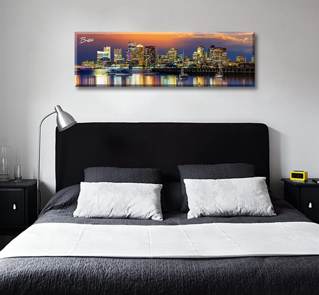 Boston Skyline Wall Canvas Prints, 13.8"x45.3"