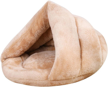 Warm Plush Semi Enclosed Pet Bed for Cat and Dog 37x50x29cm
