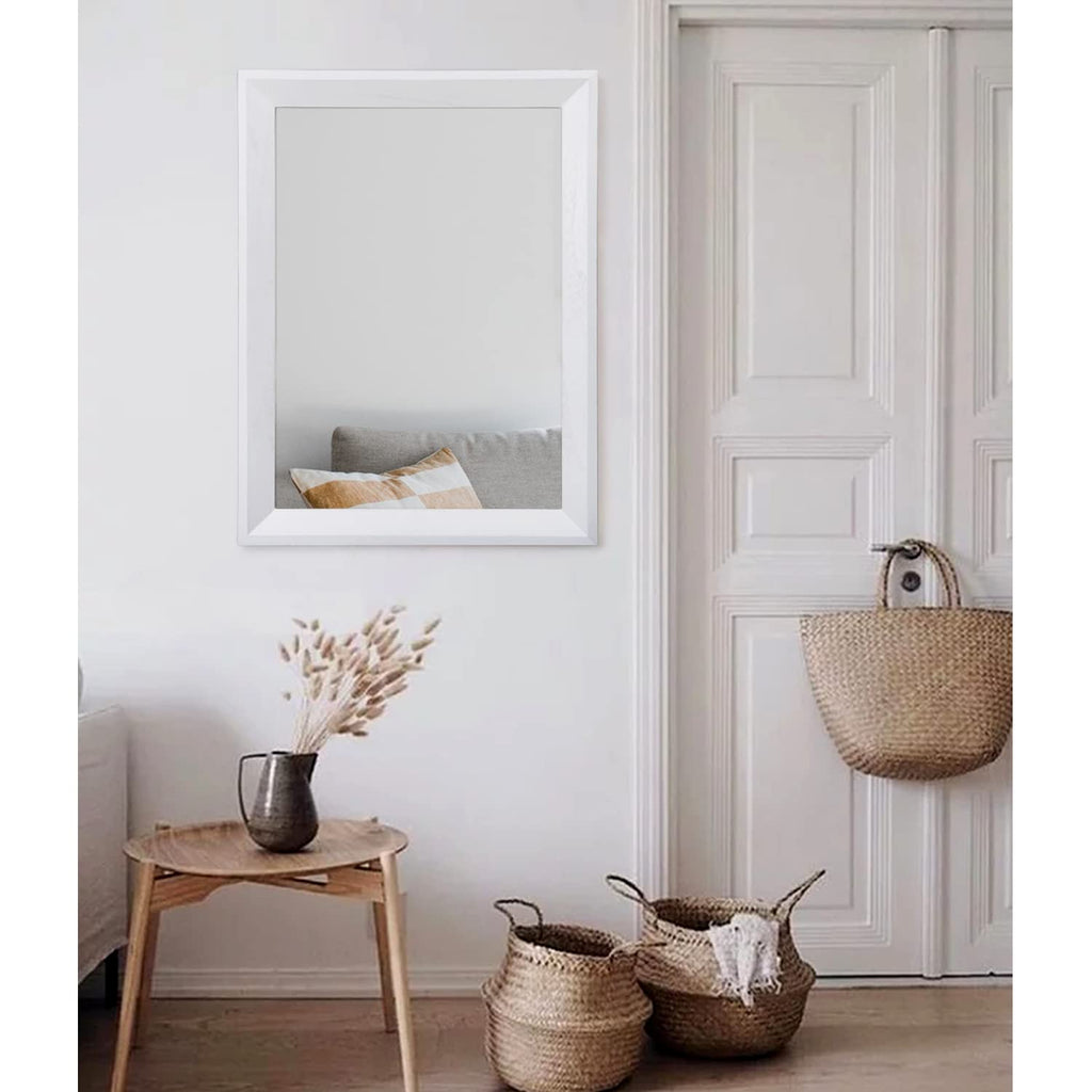 Rectangular Wall Mirror Decorative Wood Framed Mirrors Large 26"x18" for Farmhouse Bedroom Bathroom Living Room