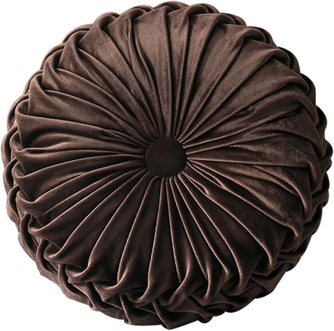 Round Velvet Pillow.7” Brown
