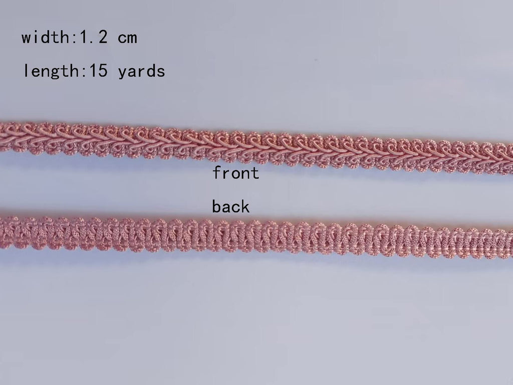 1/2 Inch Gimp Braid Trim 15 Yards for Upholstery Costume DIY Crafts(Dusty Pink Powder 1026)