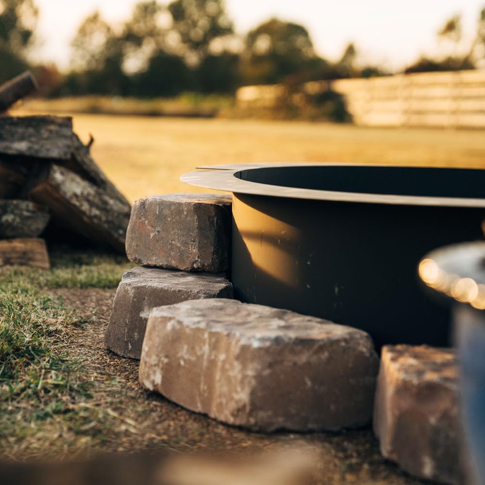 Great Outdoor 38in Dia Steel Fire Pit Liner, 1mm Thick DIY Above or In-Ground Outdoor Fire Pit, 4 Panel Steel Ring