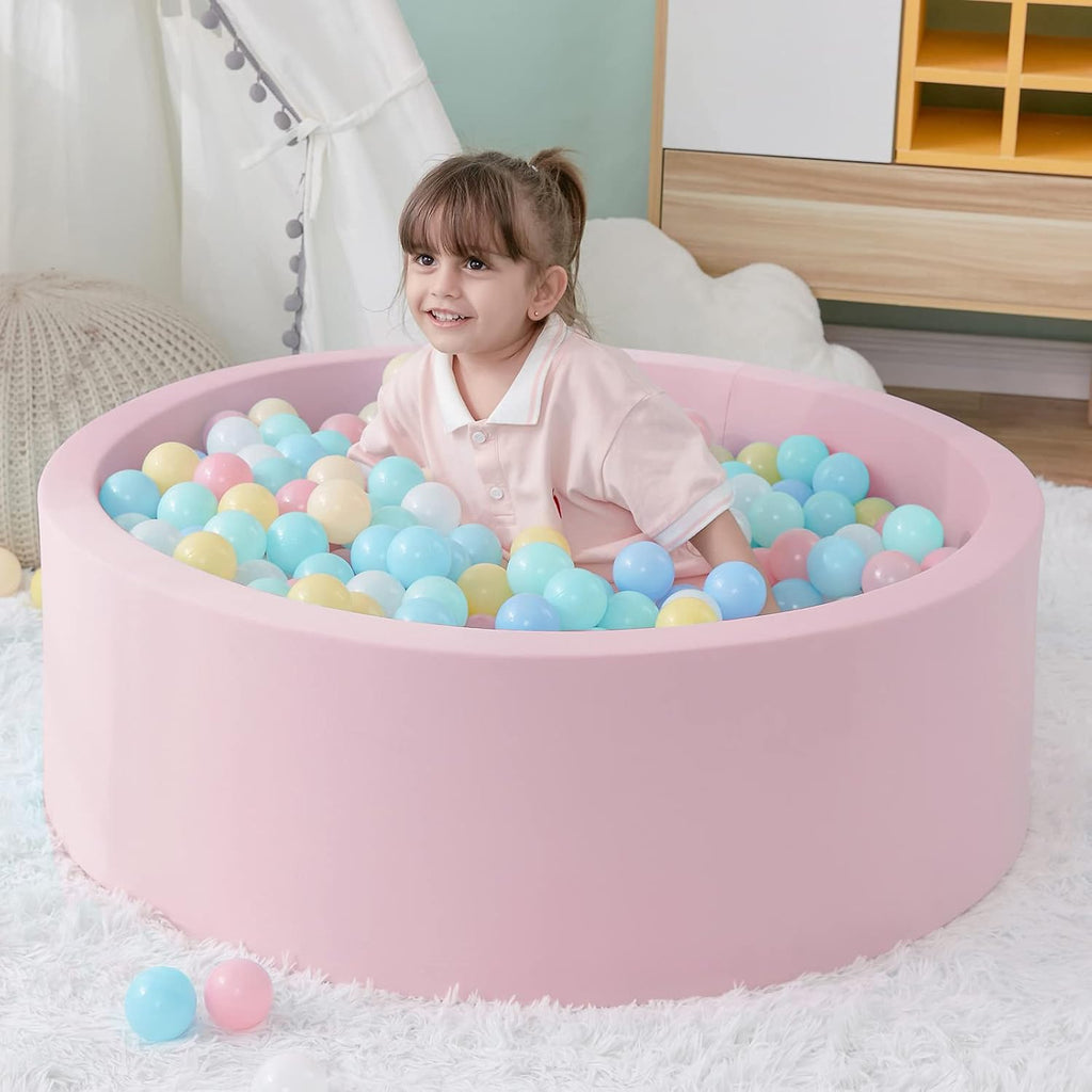 Foam Ball Pit, 35.4"x 11.8" Ball Pits for Toddlers-Pink