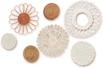 Boho Wall Decor, Rattan Flower Wall Decor,Nursery Wall Decor,Nursery Decor Set of 7