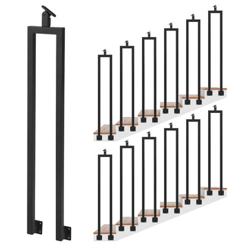 12 Pack U Shape 38.6" Stair Balusters with Adjustable Top Bracket for Staircase Interior, Side Mount Wrought Iron