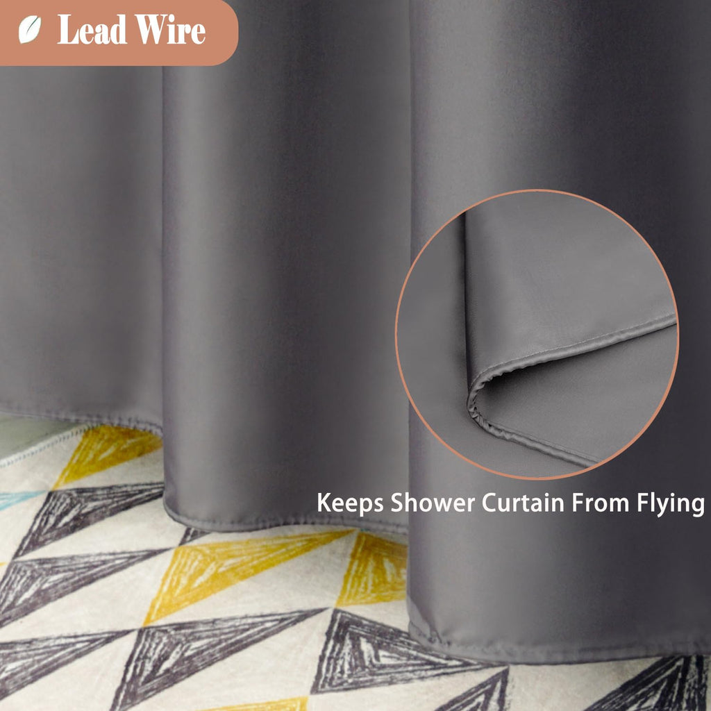 72 by 72 Inches Shower Curtain Dark Grey and White Color, Fashion Shower Curtain Liner