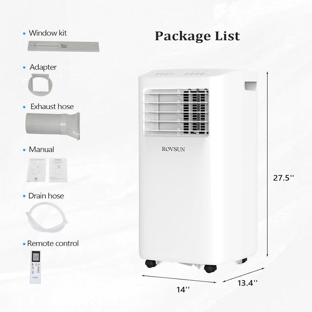 10000 BTU Portable Air Conditioner & Heater Combo with Remote Control, 4-in-1 Room AC Unit with Heat