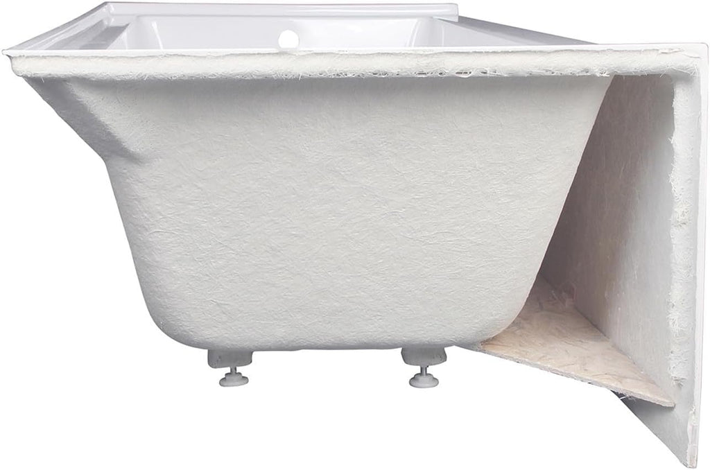 Aqua Eden VTAP603622R 60-Inch Acrylic Alcove Tub with Right Hand Drain, White