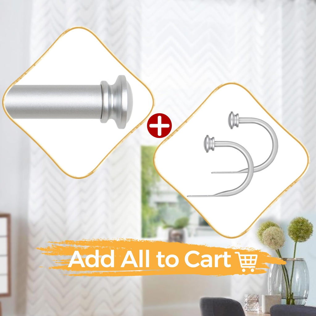 Curtain Holdbacks, Small Cap Finials, Silver(1 Pair/2 Pack), Small