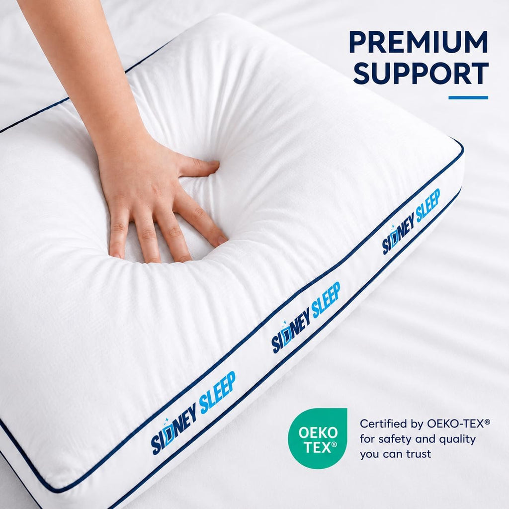 Queen Bed Pillows Set of 2, Premium Down Alternative Pillows for Sleeping, Hotel Quality Medium Plush, Breathable