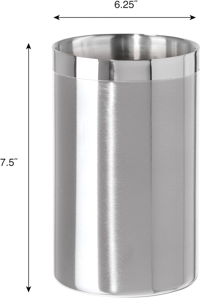 Stainless Steel Double Wall Wine Cooler - Insulated Tabletop Wine Chiller for White Wine & Champagne, Fits Most