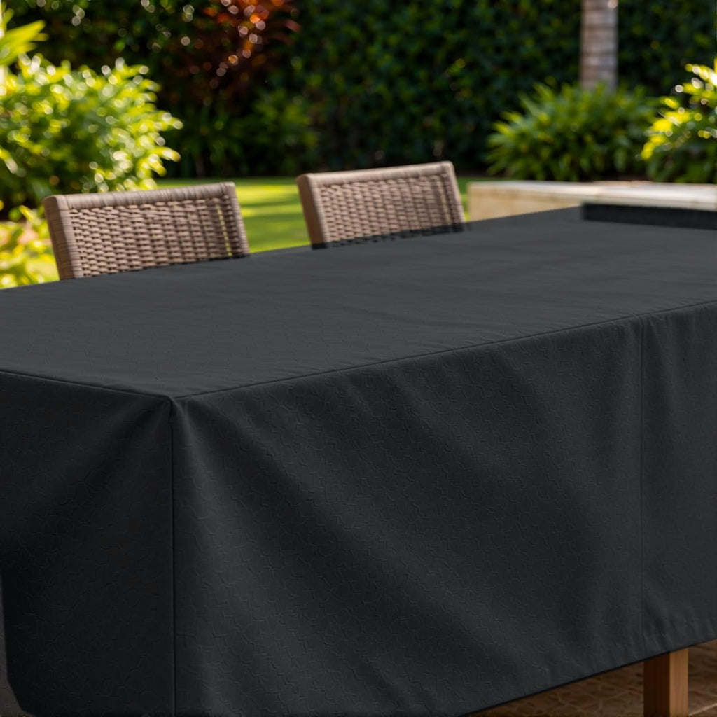 Outdoor Table Cover Waterproof, Rectangular Patio Dining Table Cover with Air Vent and Leg Straps - 70"L x 34"W x
