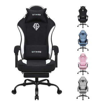 Gaming Chairs for Adults with Footrest-PC Computer Ergonomic Video Game Chair-Backrest and Seat Height Adjustable