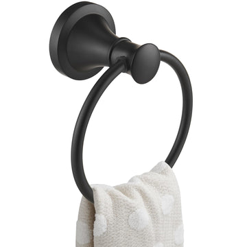 Towel Ring, Bathroom Hand Towel Holder Wall Mounted Matte Black