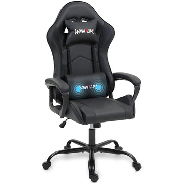 Ergonomic Massage Gaming Chair - High-Back Reclining Office Chair with Lumbar Support for Adults, Height Adjustable