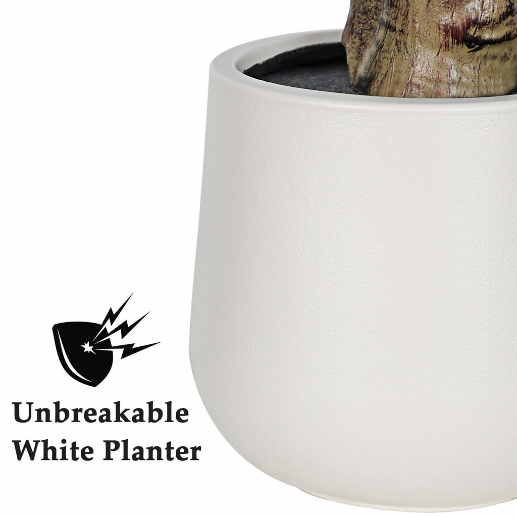 Artificial Eucalyptus Trees with White Planter, 6 FT Faux Eucalyptus Plants Indoor Tall Fake Floor Trees with Silk