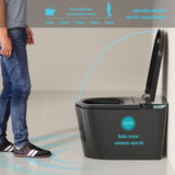 Black Smart Tankless One-Piece Toilet with Built-In Bidet, Auto Open and Close Lid, Warm Water, Warm Air Dryer, Self-Cleaning Heated Seat, Remote Control